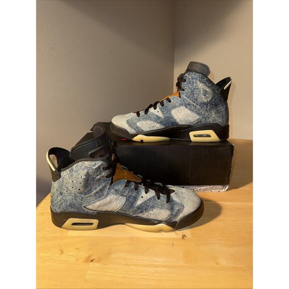 Preowned Air Jordan 6 Washed Denim SIZE 9.5 OG ALL main image 4